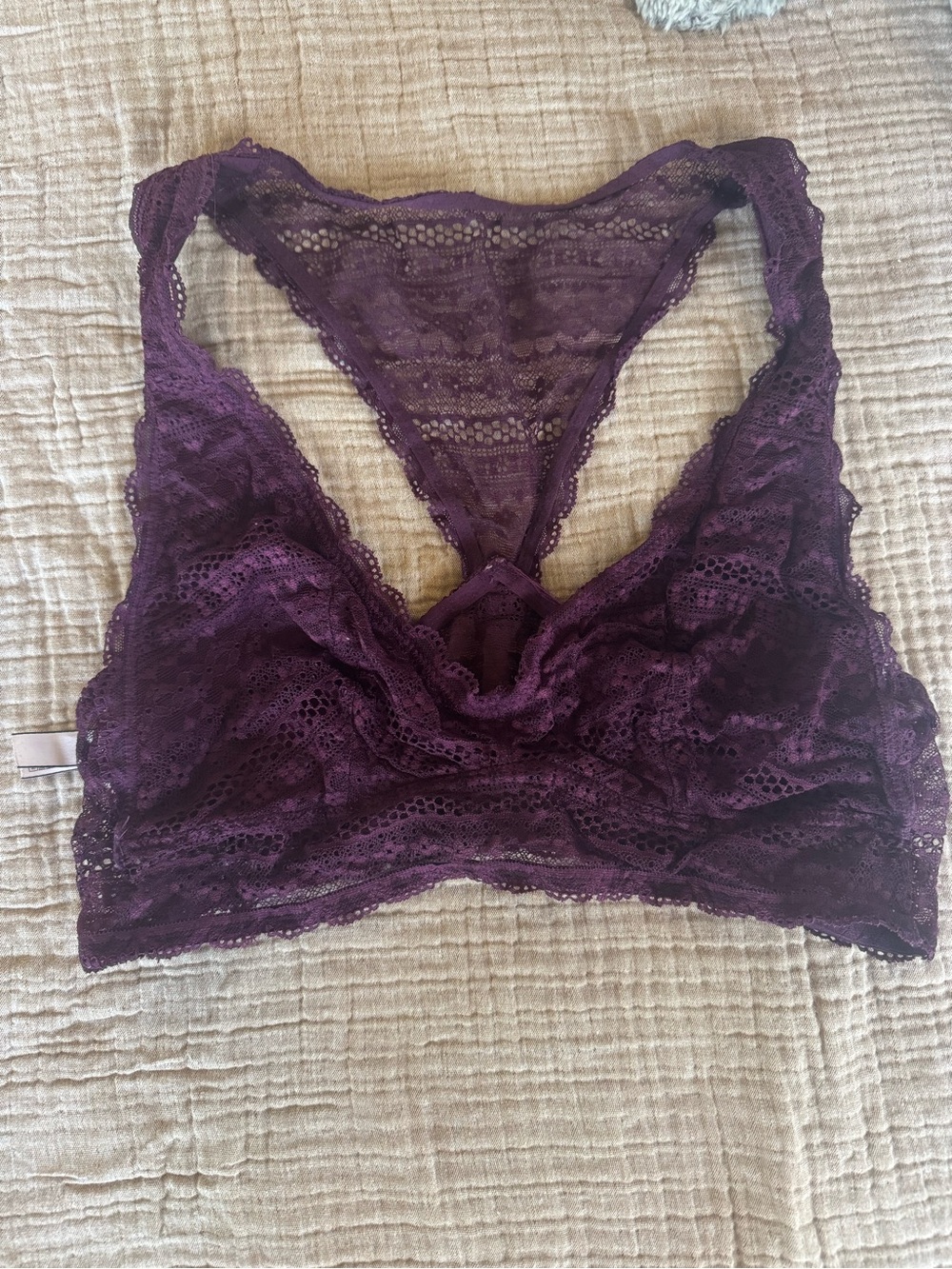 Victoria's Secret Lace Racerback Bralette in Plum